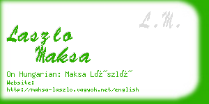 laszlo maksa business card